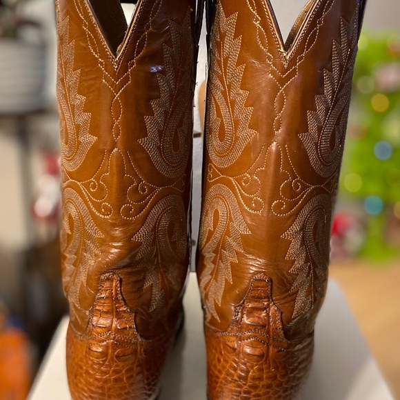 Ladies Handmade USA Lucchese Caiman Ridge Western Boots - 7.5 B - Picture 7 of 11